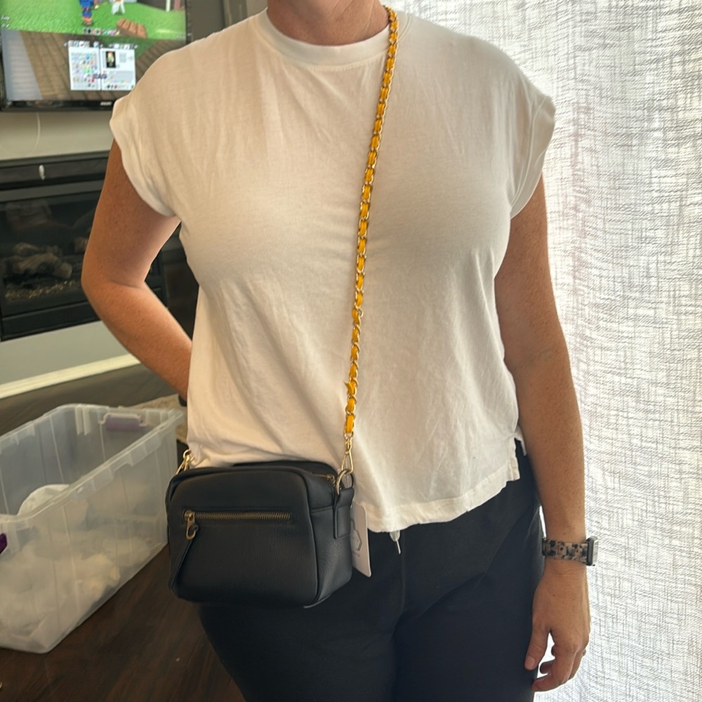 Mustard and gold strap